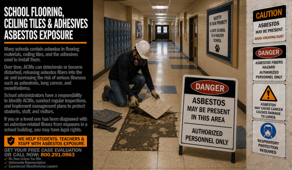 School Flooring, Ceiling Tiles & Adhesives Asbestos Exposure Mesothelioma Lawsuit