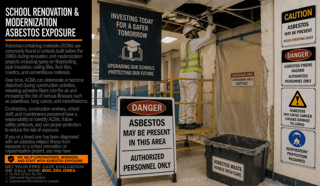 School Renovation & Modernization Asbestos Exposure Mesothelioma Lawsuit