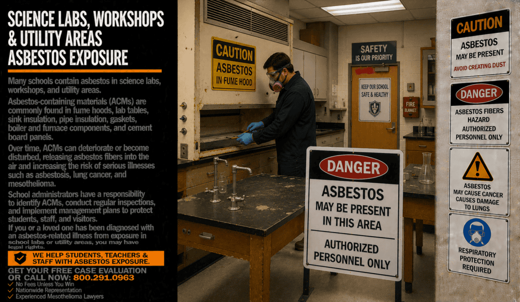 Science Labs, Workshops & Utility Areas Asbestos Exposure Mesothelioma Lawsuit