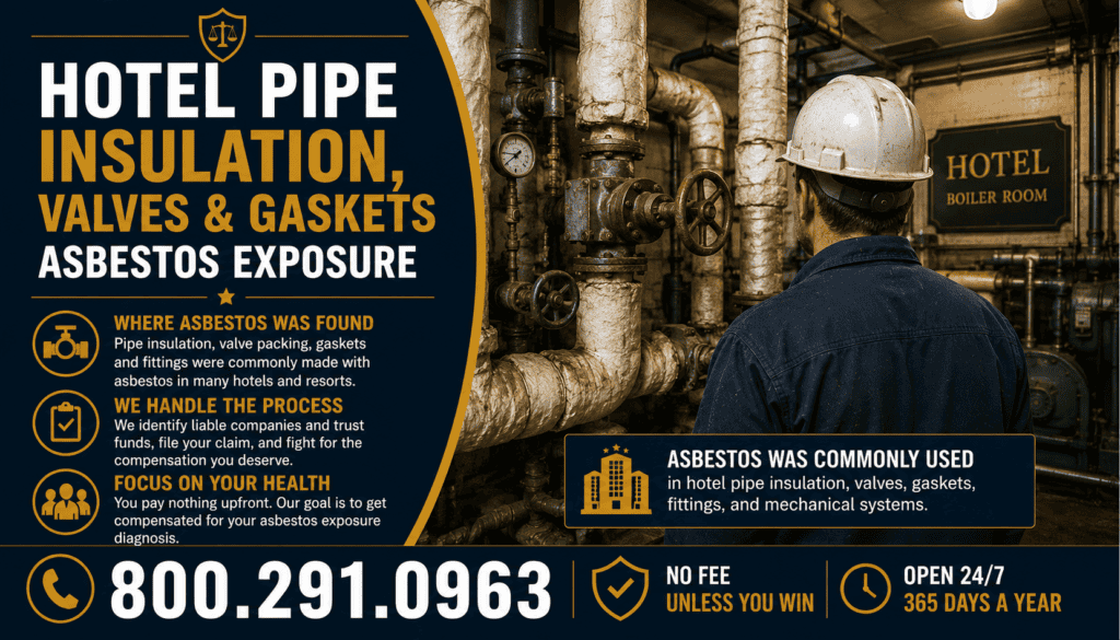 Hotel Pipe Insulation, Valves & Gaskets Asbestos Exposure