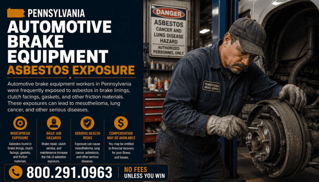 Pennsylvania Automotive Brake Equipment Asbestos Exposure Mesothelioma