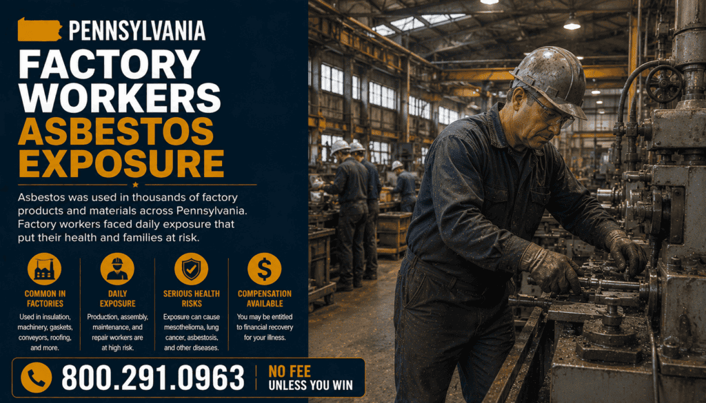 Pennsylvania Factory Workers Asbestos Exposure Mesothelioma