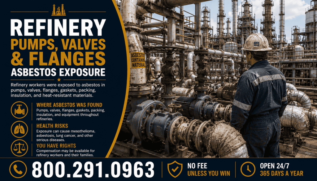 Refinery Pumps, Valves & Flanges Asbestos Exposure Mesothelioma