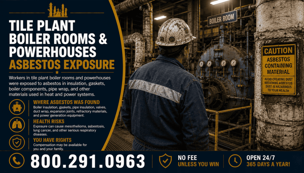 Tile Plant Boiler Rooms & Powerhouses Asbestos Exposure Mesothelioma