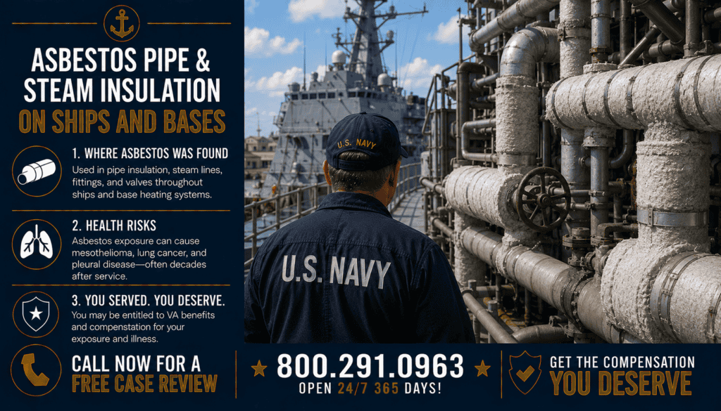 Asbestos Pipe & Steam Insulation on Ships and Bases - Mesothelioma