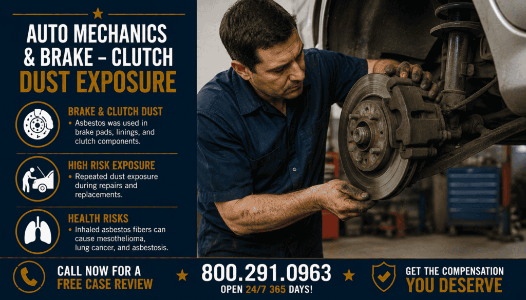 Auto Mechanics & Brake - Clutch Dust Exposure - Mesothelioma