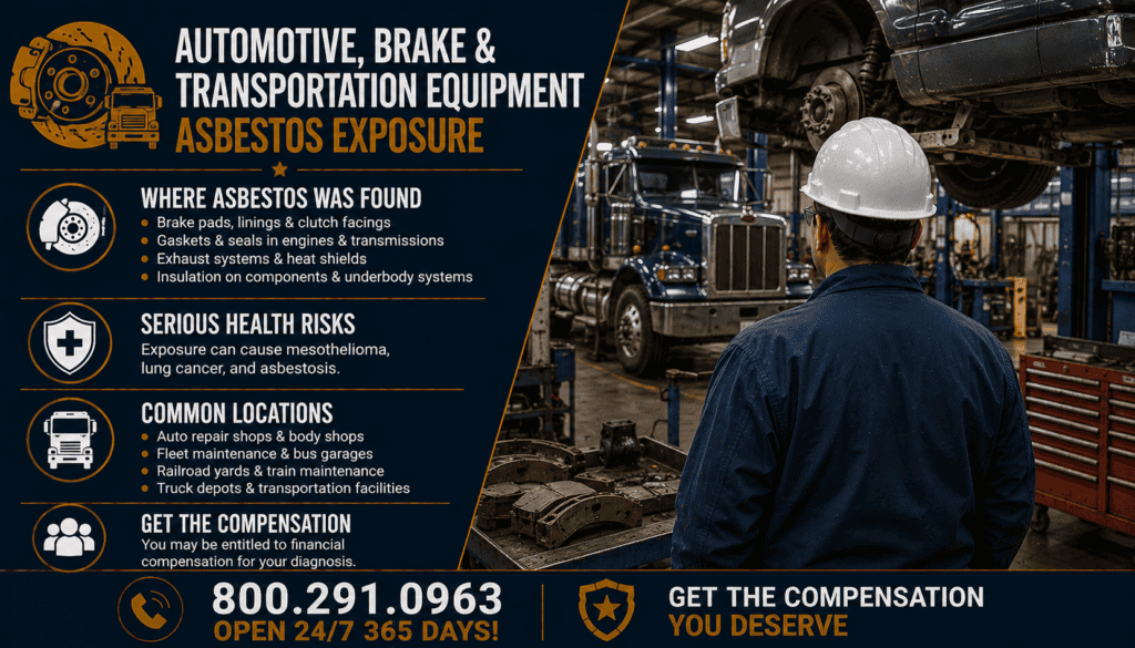 Automotive, Brake & Transportation Equipment Asbestos Exposure - Mesothelioma