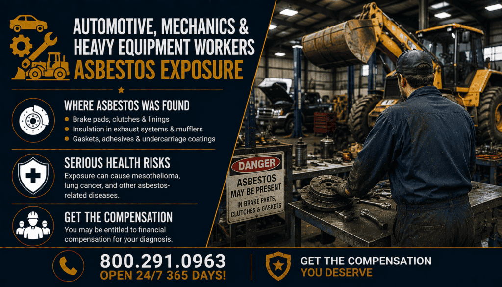 Automotive, Mechanics & Heavy Equipment Workers Asbestos Exposure - Mesothelioma