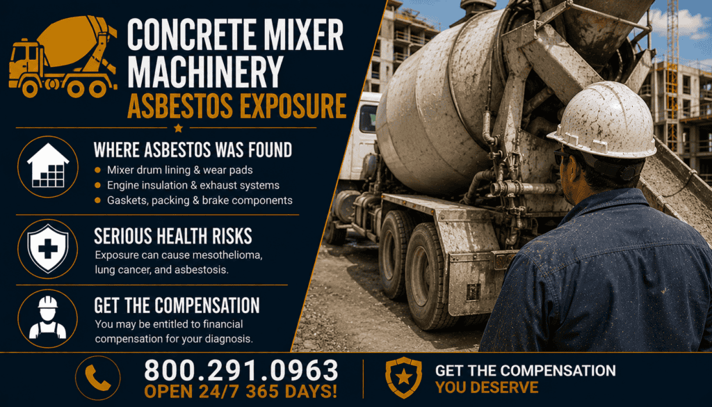 Concrete Mixer Machinery Asbestos Exposure - Mesothelioma