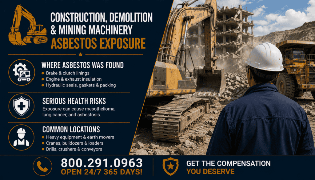 Construction, Demolition & Mining Machinery Asbestos Exposure - Mesothelioma