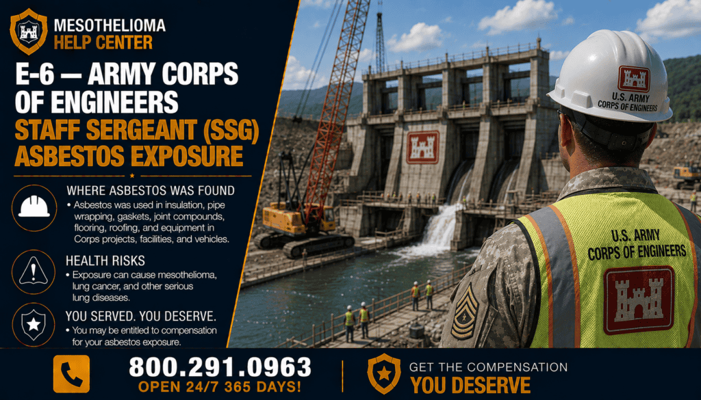 E-6 Army Corps of Engineers Staff Sergeant SSG - Mesothelioma