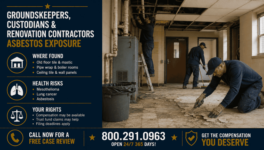 Groundskeepers, Custodians & Renovation Contractors - Mesothelioma