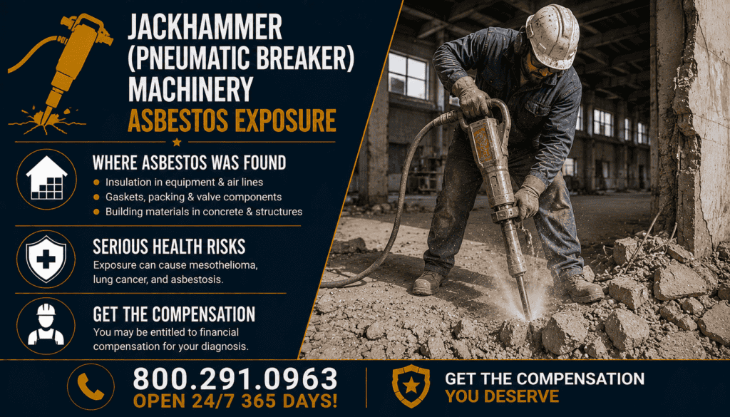 Jackhammer (Pneumatic Breaker) Machinery Asbestos Exposure - Mesothelioma