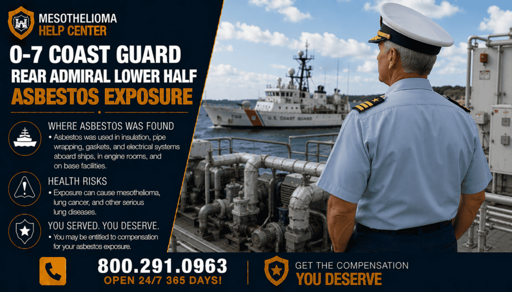 O-7 Coast Guard Rear Admiral Lower Half RDML Asbestos Exposure - Mesothelioma Lawsuit
