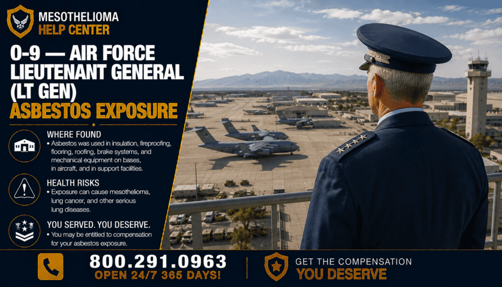 O-9 — Air Force Lieutenant General (Lt Gen) Asbestos Exposure - Mesothelioma Lawsuit