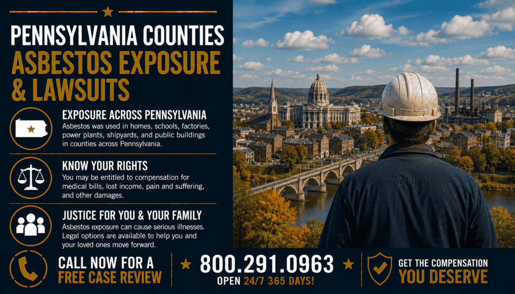 Pennsylvania Counties Asbestos Exposure & Lawsuits