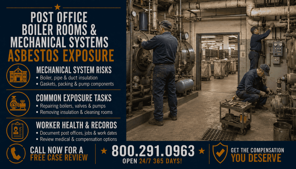 Post Office Boiler Rooms & Mechanical Systems Asbestos Exposure - Mesothelioma