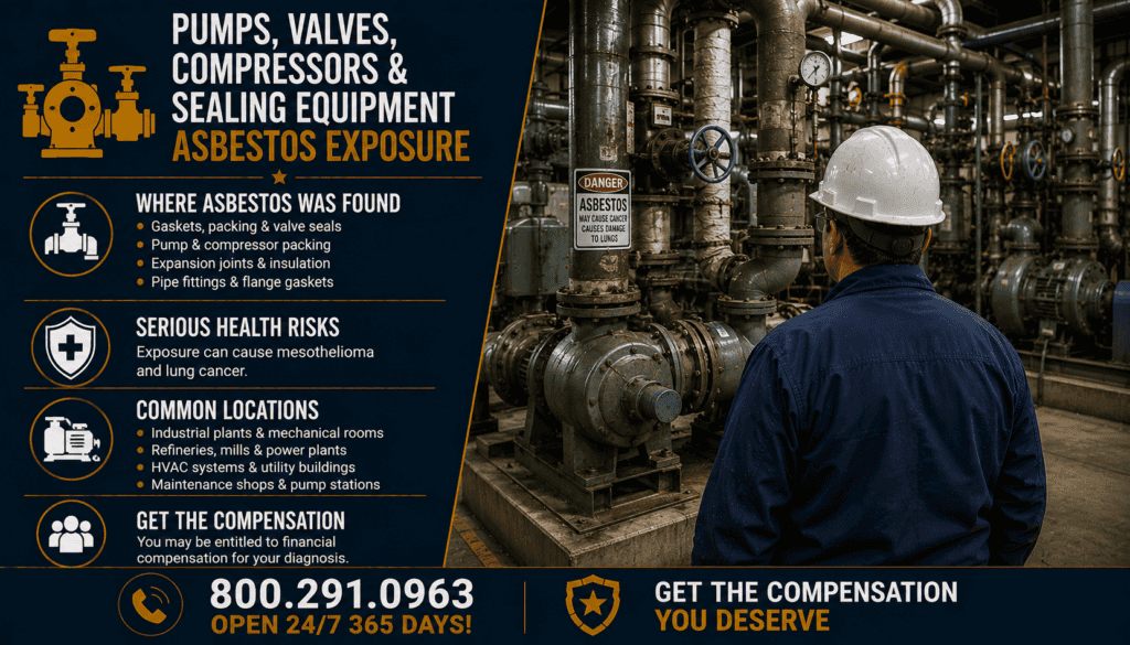 Pumps, Valves, Compressors & Sealing Equipment Asbestos Exposure - Mesothelioma