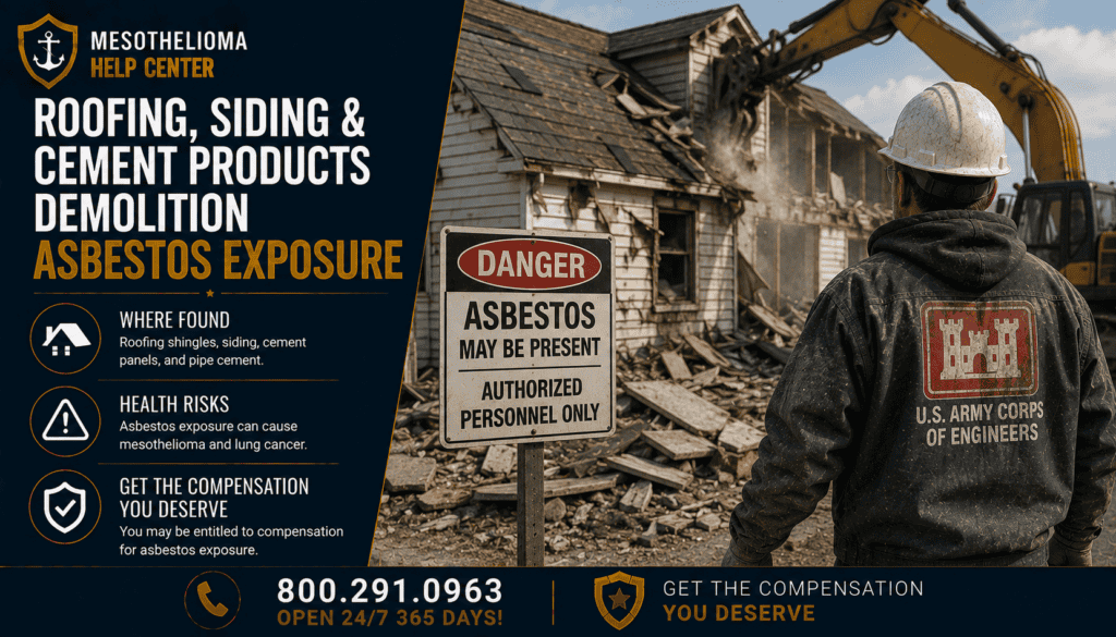 Roofing, Siding & Cement Products Demolition Asbestos Exposure - Mesothelioma