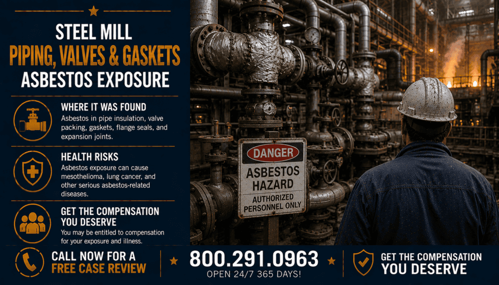 Steel Mill Piping, Valves & Gaskets Asbestos Exposure - Mesothelioma