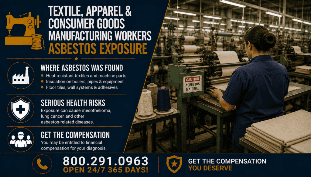Textile, Apparel & Consumer Goods Manufacturing Workers Asbestos Exposure - Mesothelioma