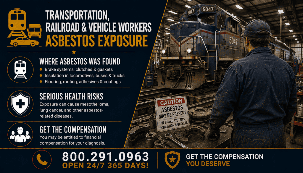 Transportation, Railroad & Vehicle Workers Asbestos Exposure - Mesothelioma