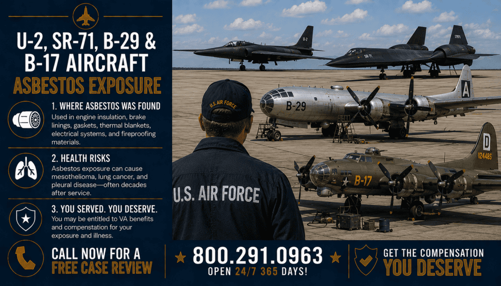 U-2, SR-71m B29 & B-17 Aircraft Asbestos Exposure - Mesothelioma