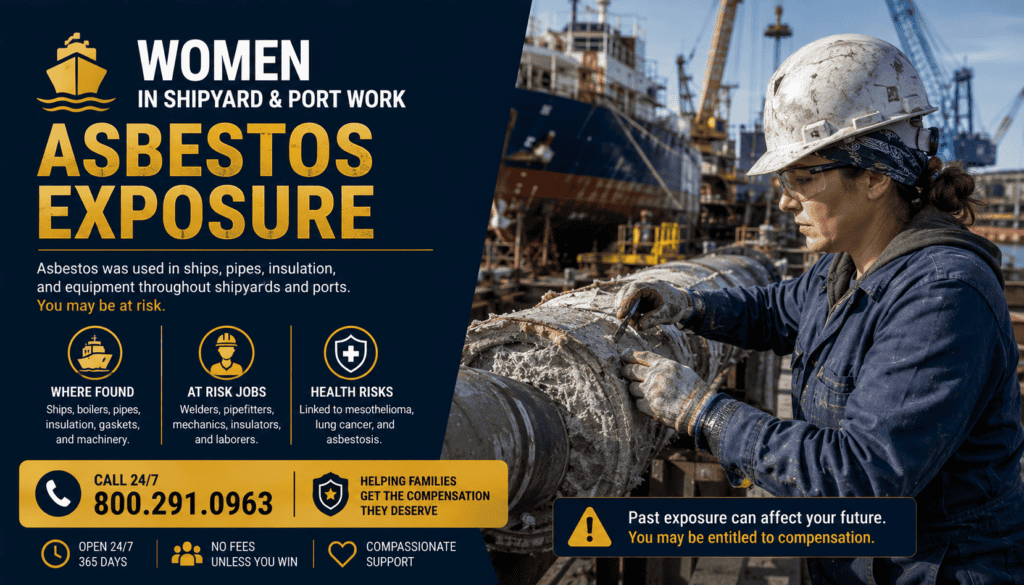 Women in Shipyard and Port Work Asbestos Exposure - Mesothelioma