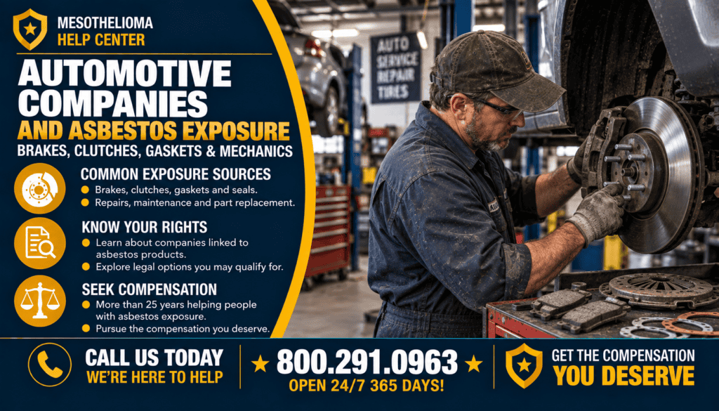 Automotive Companies and Asbestos Exposure - Brakes, Clutches, Gaskets & Mechanics - Mesothelioma