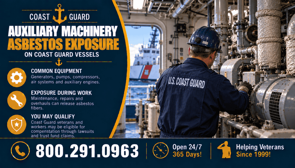 Auxiliary Machinery Asbestos Exposure on Coast Guard Vessels - Mesothelioma Lawsuit