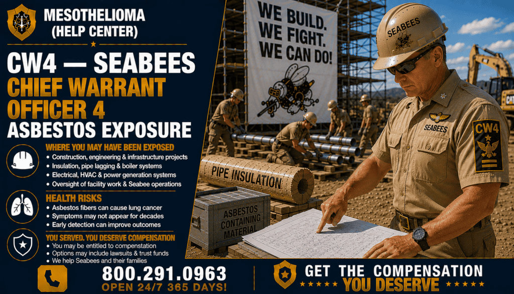 CW4 — Seabees Chief Warrant Officer 4 Asbestos Exposure - Mesothelioma and Lung Cancer