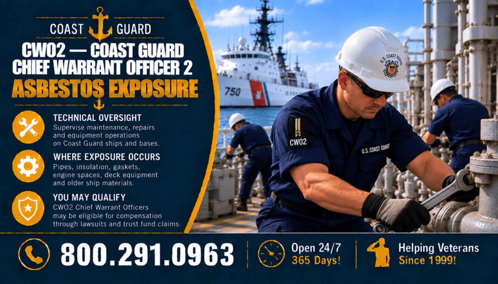 CWO2 — Coast Guard Chief Warrant Officer 2 Asbestos Exposure - Mesothelioma