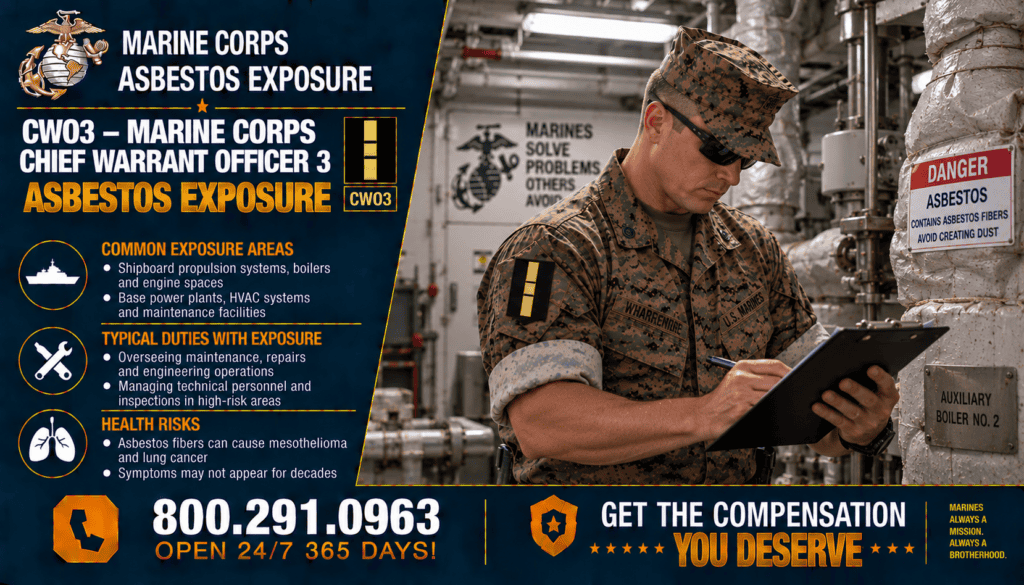 CWO3 – Marine Corps Chief Warrant Officer 3 Asbestos Exposure - Mesothelioma