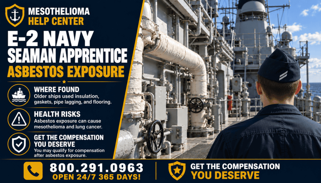 E-2 Navy Seaman Apprentice (SA) Asbestos Exposure - Mesothelioma Lawsuit