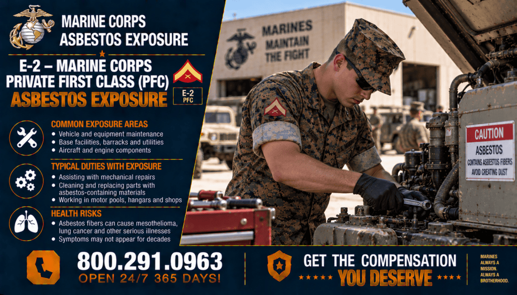 E-2 – Marine Corps Private First Class (PFC) Asbestos Exposure - Mesothelioma