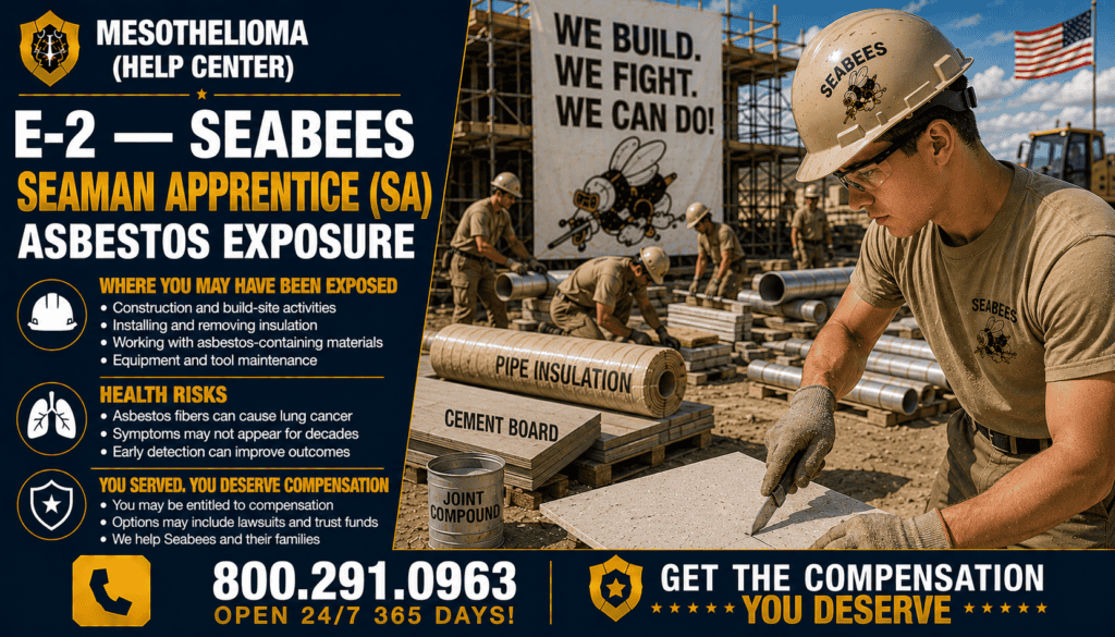 E-2 — Seabees Seaman Apprentice (SA) Asbestos Exposure - Mesothelioma and Lung Cancer