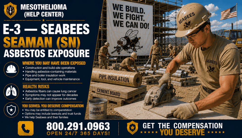 E-3 — Seabees Seaman (SN) Asbestos Exposure - Mesothelioma and Lung Cancer