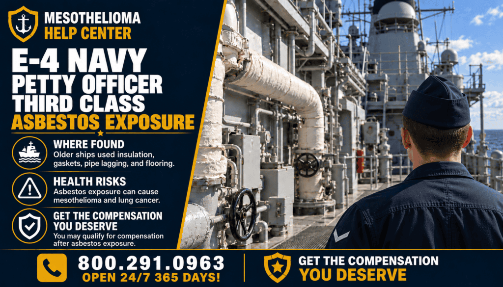 E-4 - Navy Petty Officer Third Class (PO3) Asbestos Exposure - Mesothelioma