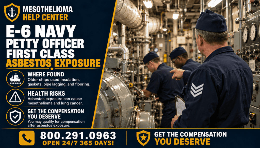 E-6 - Navy Petty Officer First Class (PO1) Asbestos Exposure - Mesothelioma