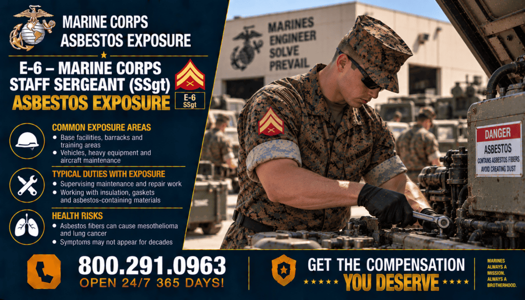 E-6 – Marine Corps Staff Sergeant (SSgt) Asbestos Exposure - Mesothelioma