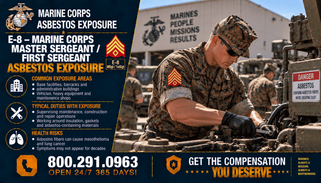 E-8 – Marine Corps Master Sergeant First Sergeant Asbestos Exposure - Mesothelioma