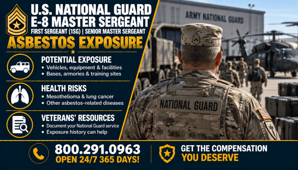 E-8 – Nat Guard Master Sergeant – First Sergeant – Senior Master Sergeant - Mesothelioma