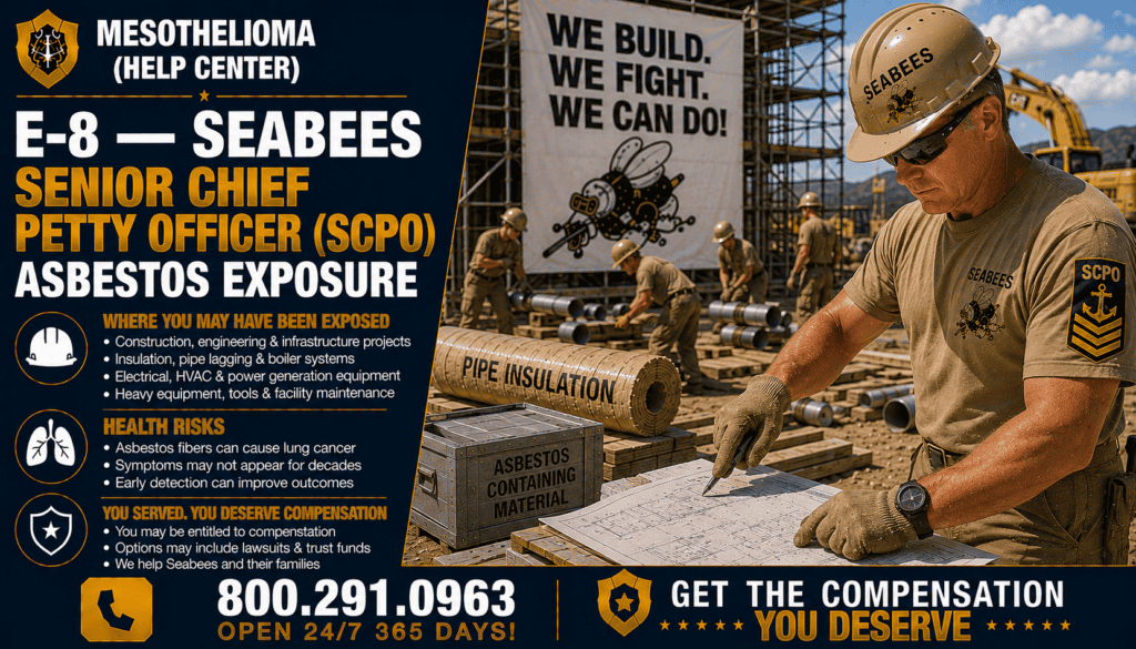 E-8 — Seabees Senior Chief Petty Officer (SCPO) Asbestos Exposure - Mesothelioma and Lung Cancer