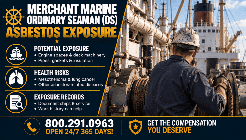 Merchant Marine Ordinary Seaman (OS) Asbestos Exposure - Mesothelioma
