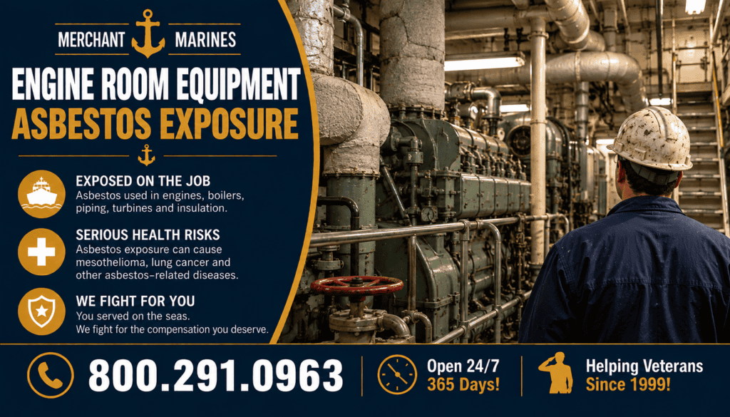 Merchant Marines Engine Room Equipment Asbestos Exposure - Mesothelioma