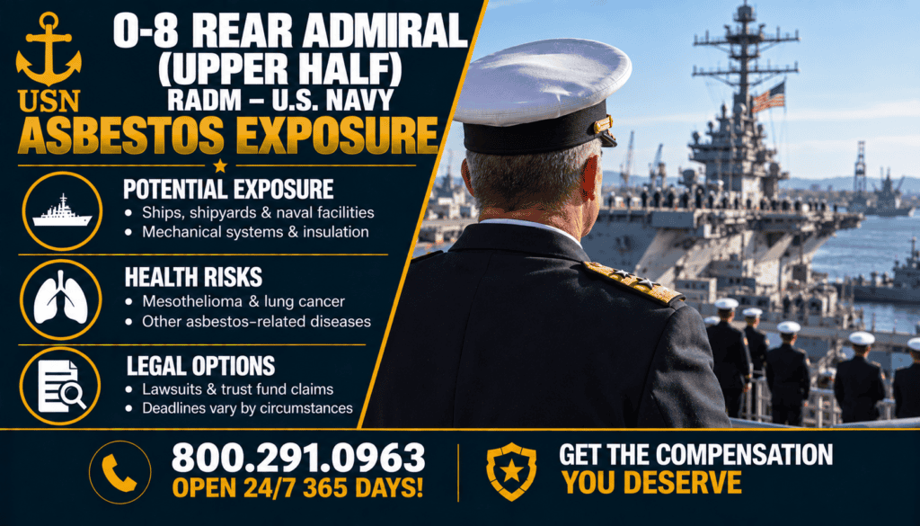 O-8 - Rear Admiral Upper Half (RADM) Asbestos Exposure - Mesothelioma