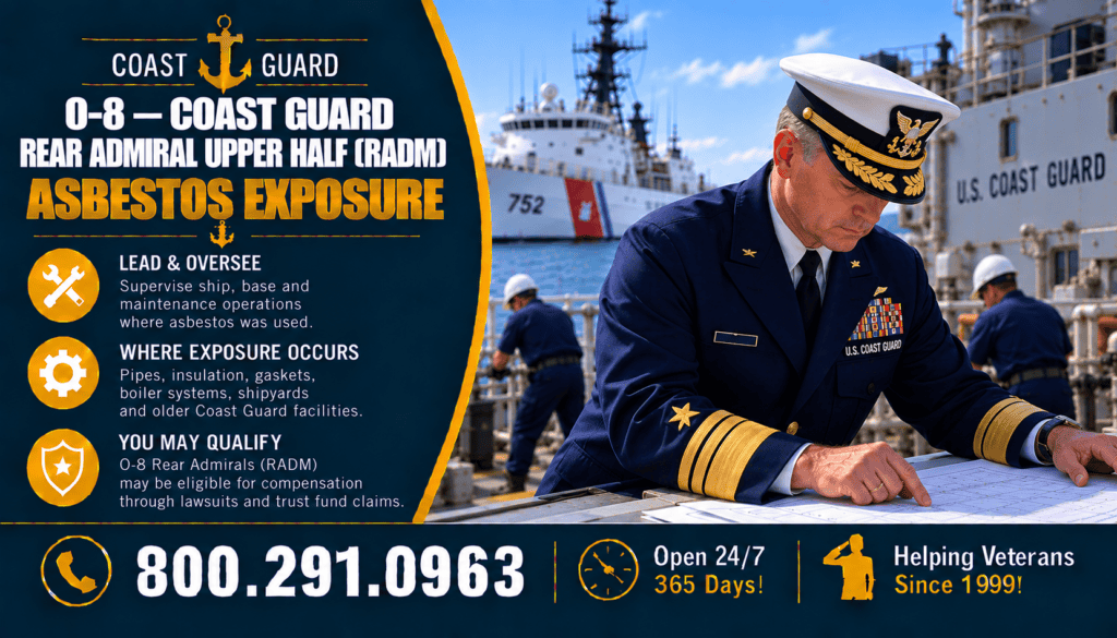 O-8 – Coast Guard Rear Admiral Upper Half (RADM) Asbestos Exposure - Mesothelioma