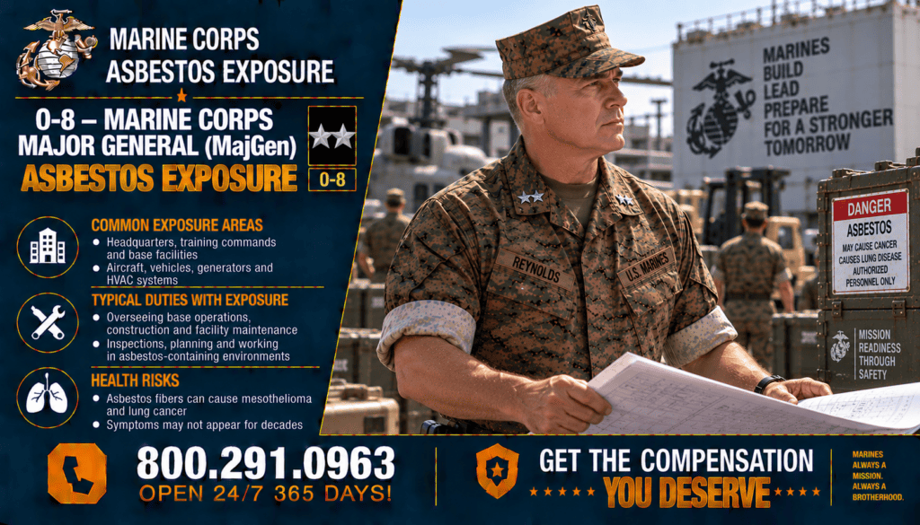 O-8 – Marine Corps Major General (MajGen) Asbestos Exposure - Mesothelioma