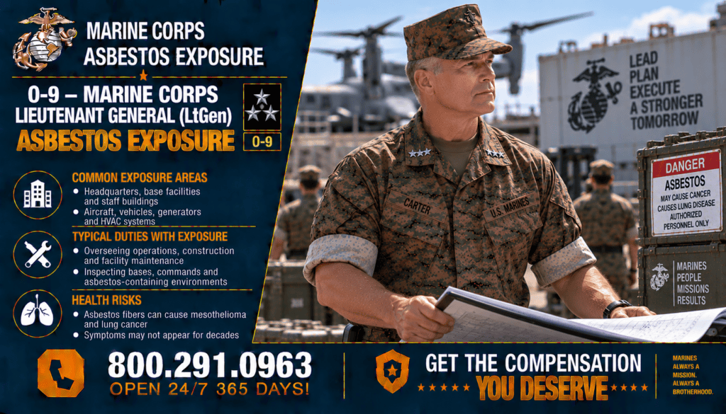 O-9 – Marine Corps Lieutenant General (LtGen) Asbestos Exposure - Mesothelioma