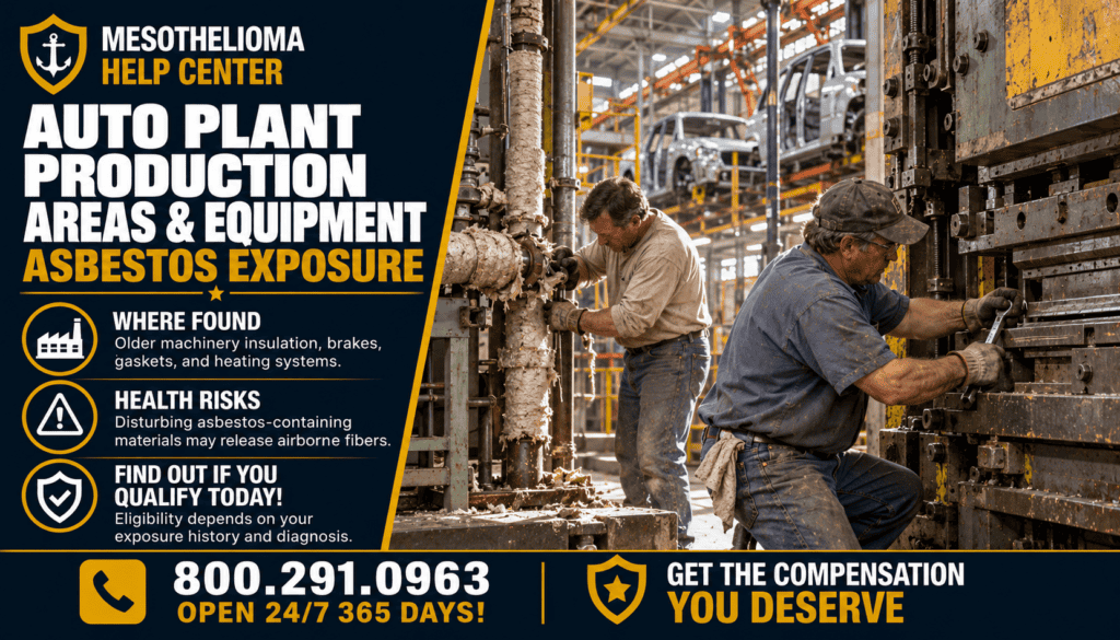 Auto Plant Production Areas & Equipment Asbestos Exposure - Mesothelioma
